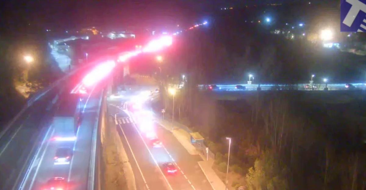 Cua a la C-55, a Sant Vicenç de Castellet