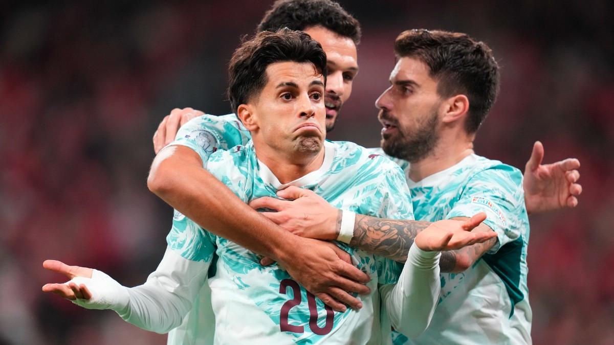 Cancelo abrió el camino del triunfo luso