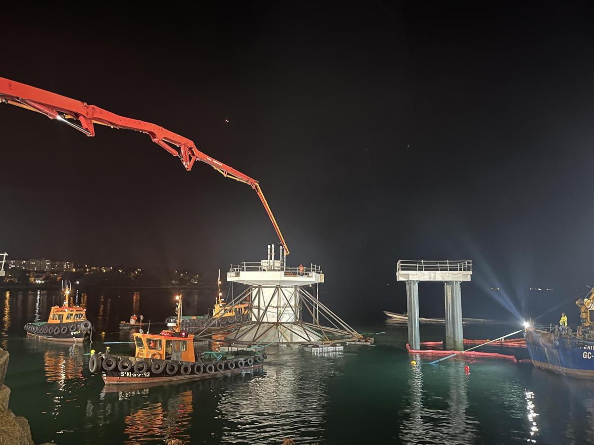Trabajo de construcción de Peiraos do Solpor en Bouzas.