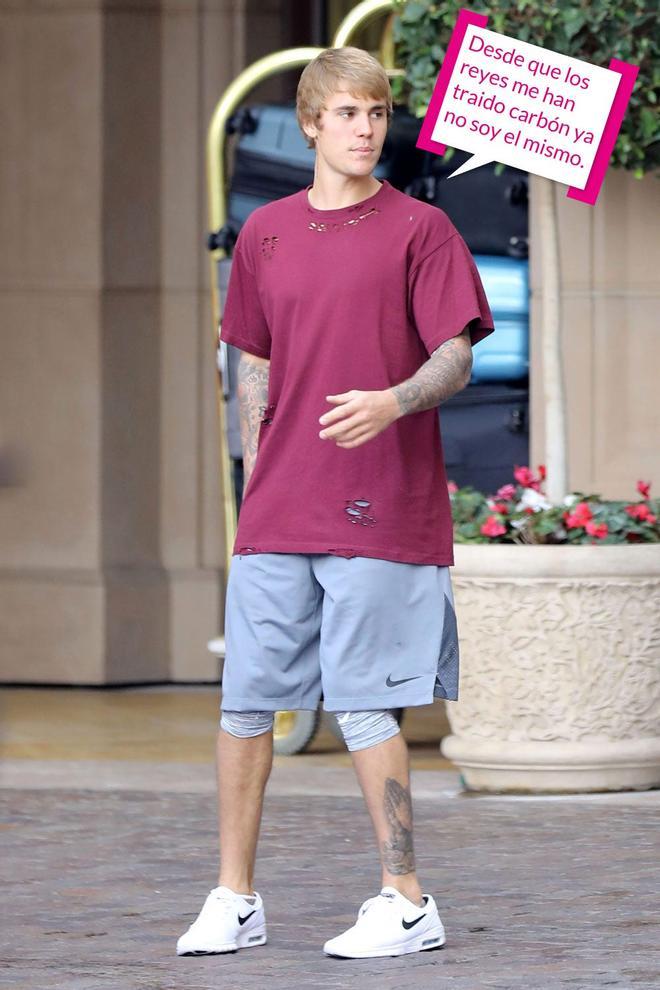 Justin Bieber con cara de bueno y chandal