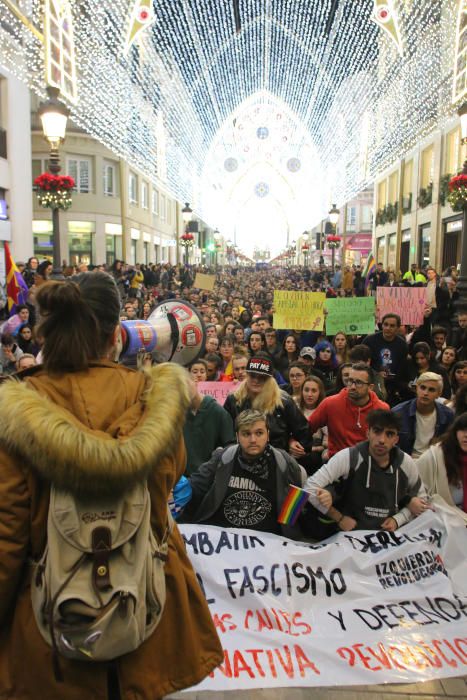 Protesta contra el fascismo en Málaga tras los resultados del 2D