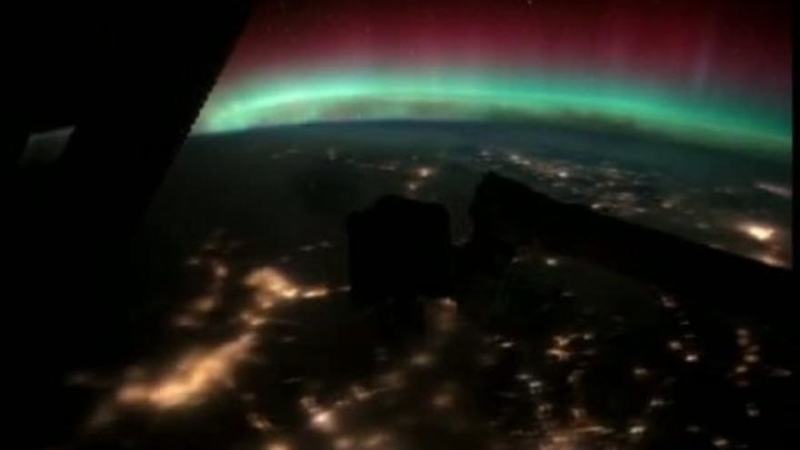 La aurora boreal a vista de astronauta