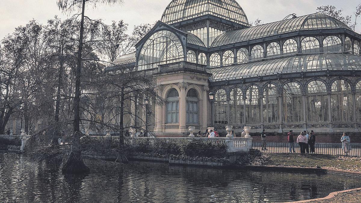 Palacio de Cristal del Retiro, junto al desaparecido jardín del Buen Retiro.