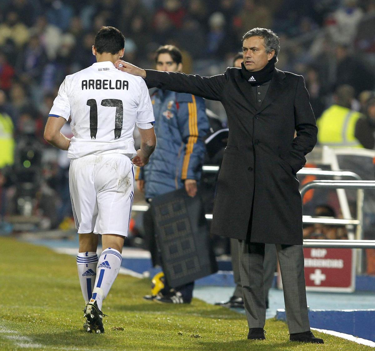 Arbeloa y Mourinho, en su época en el Real Madrid