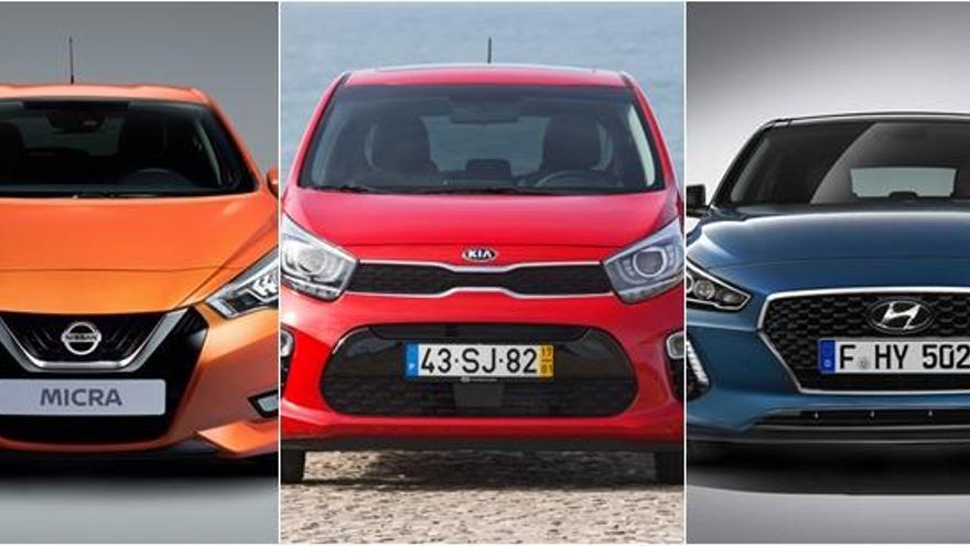 Nissan Micra, Kia Picanto y Hyundai i30.