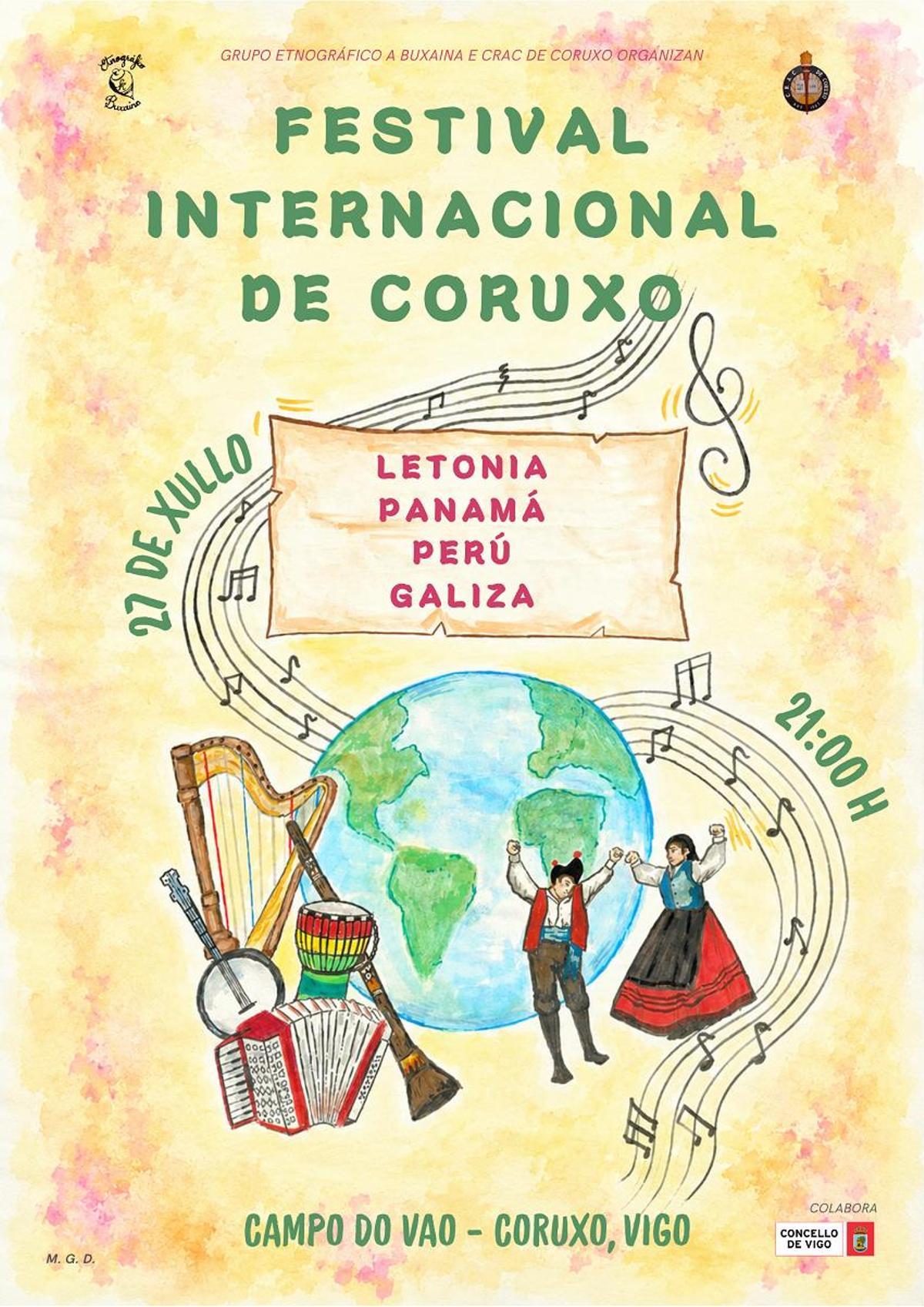 Cartel do festival internacional, que se celebra o luns