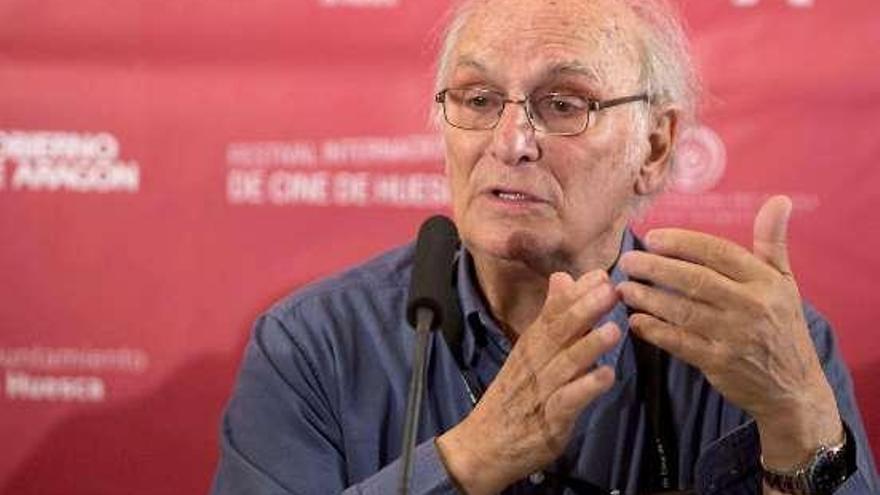 El cineasta Carlos Saura, ayer, en Huesca.