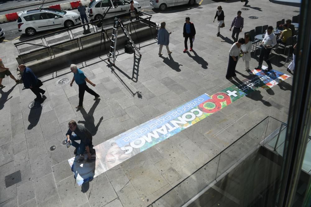 Mural por el Día del Mayor en Afundación