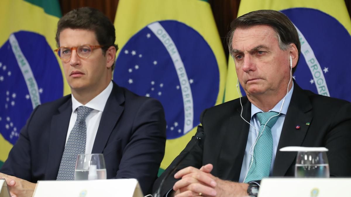 Jair Bolsonaro durante la cumbre virtual sobre el planeta.