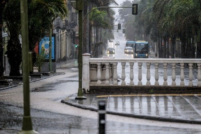 Domingo de lluvias en Gran Canaria por el paso de la tormenta 'Hermine'