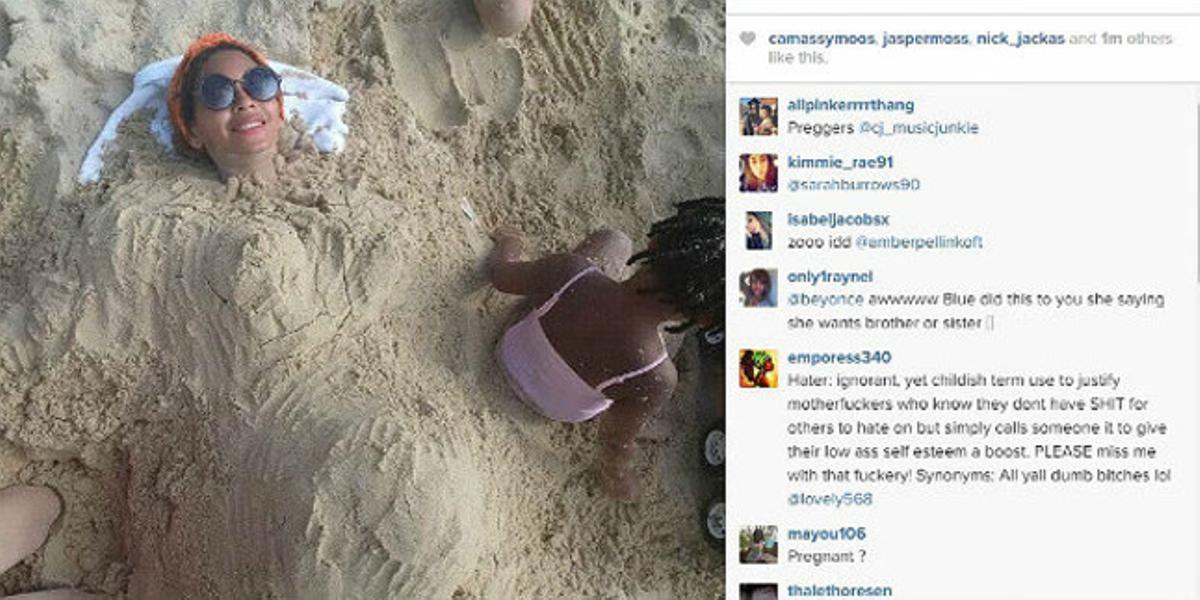La foto que ha publicat {Beyoncé} aquest cap de setmana i que ha disparat els rumors sobre el seu possible nou embaràs. La foto que ha publicat {Beyoncé} aquest cap de setmana i que ha disparat els rumors sobre el seu possible nou embaràs.