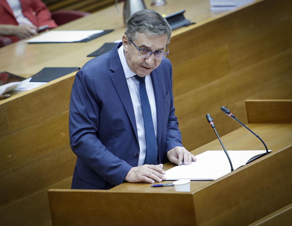 El conseller de Educación, José Antonio Rovira, en Las Corts Valencianes.
