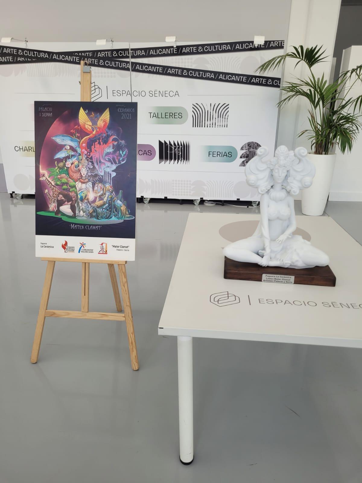 El boceto y la maqueta de "Mater Clamat" en la presentación que se hizo en el Espacio Séneca