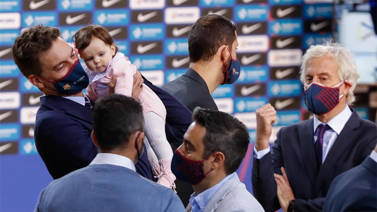 Pau Gasol, en su presentación con el Barça en el Palau
