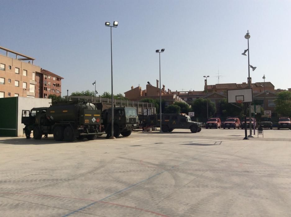 El colegio Miguel Hernández de Orihuela se convierte en el centro de operaciones de la UME