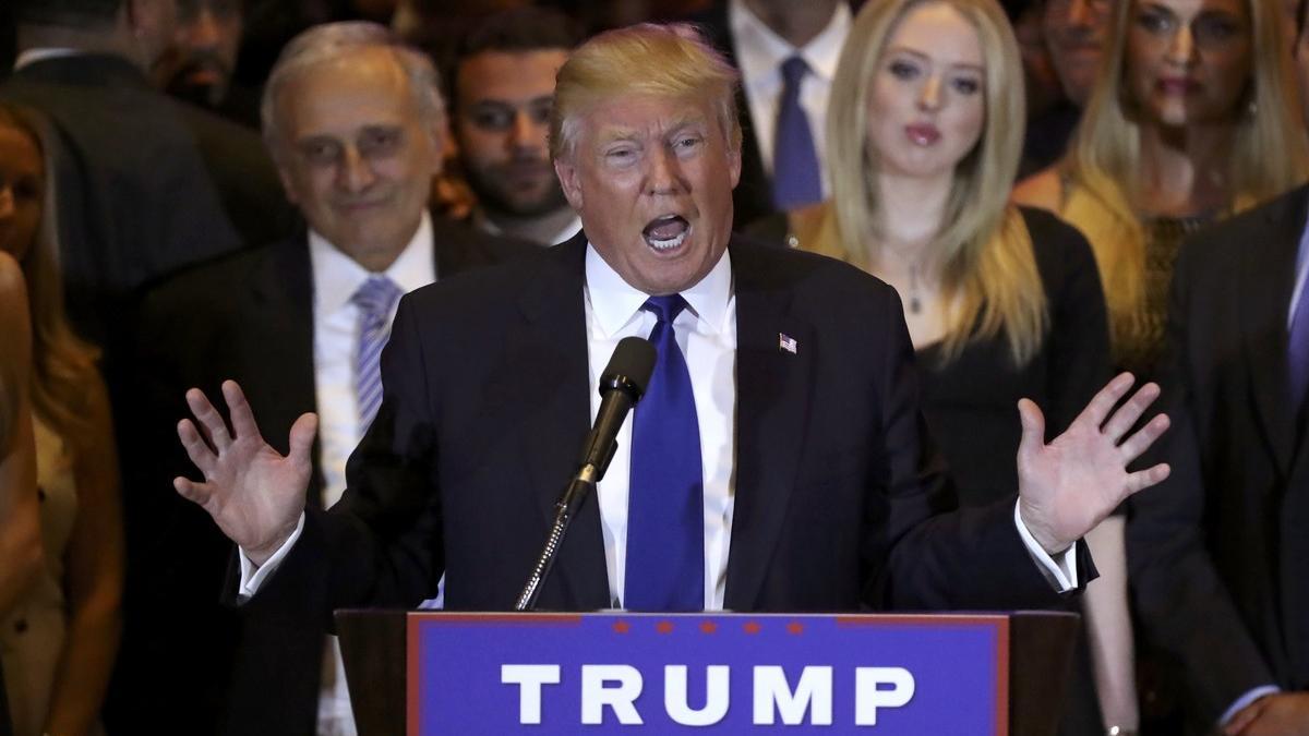 Donald Trump, durante una rueda de prensa en Nueva York.