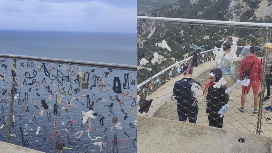 Bolsas de plástico, mascarillas y envoltorios de preservativos: Esta es la sucia estampa del Mirador de la Creueta, en Formentor