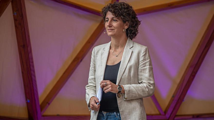 Marina Garcés, durante un encuentro con estudiantes.