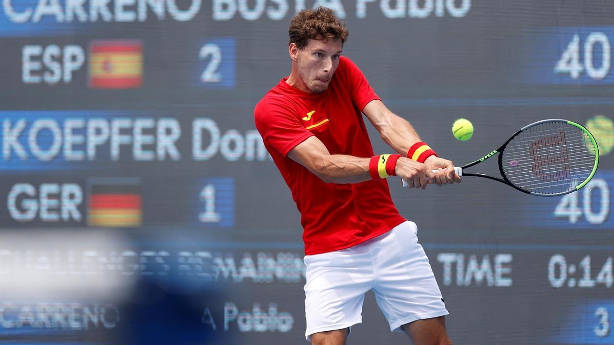 Pablo Carreño, durante su partido ante Dominick Koepfer.