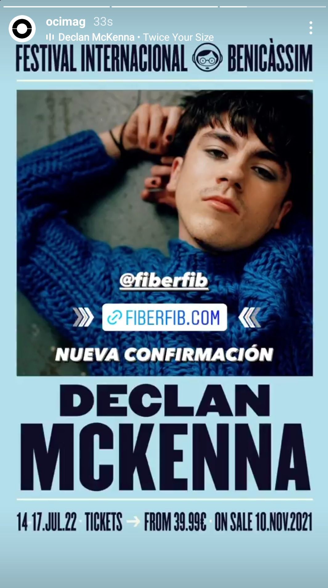 Desde la cuenta de Ocimag se anunció a Declan McKenna.