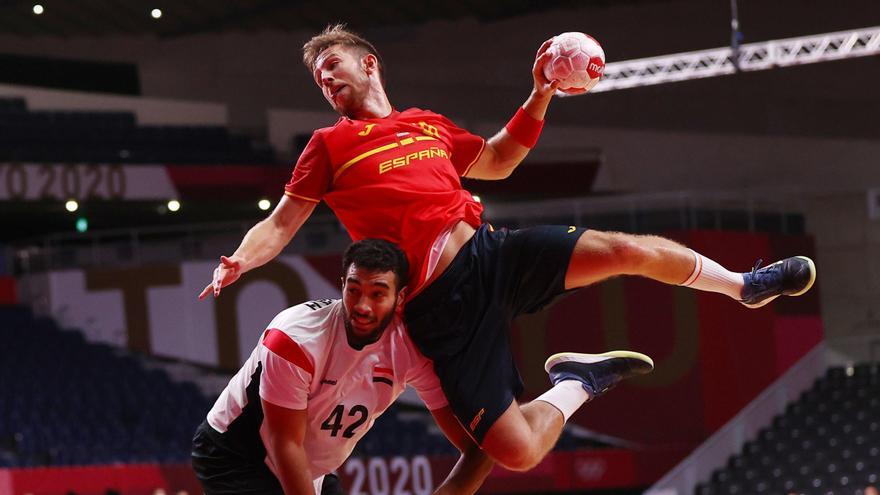 Aleix Gómez, en un momento del partido ante Egipto.