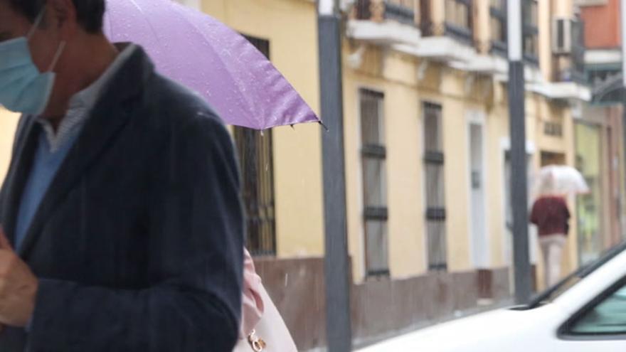 Llueve copiosamente en Badajoz
