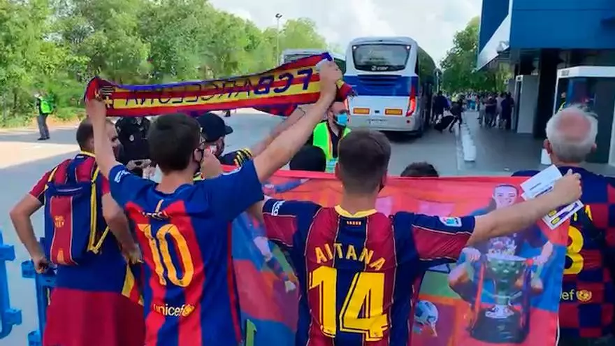 Así ha sido la llegada del FC Barcelona a Butarque