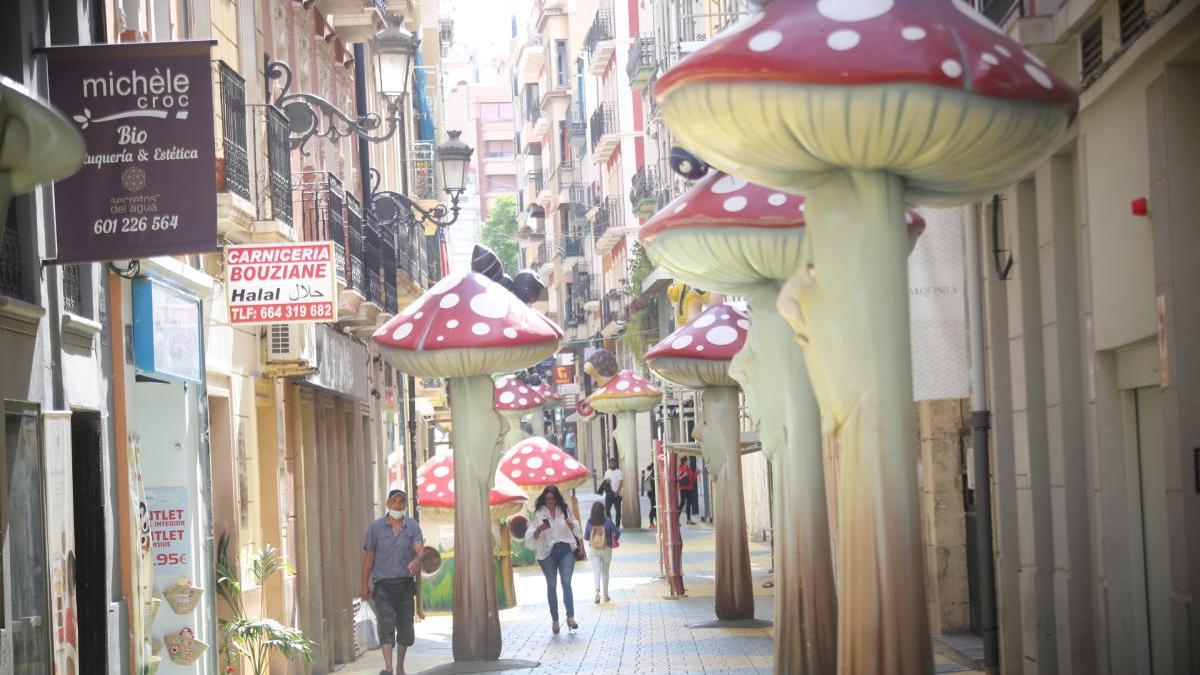 La calle comercial de San Francisco, en Alicante, conocida como calle de las Setas