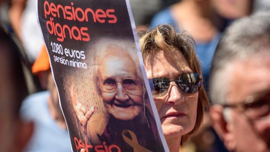 Concentración de los pensionistas en Bilbao