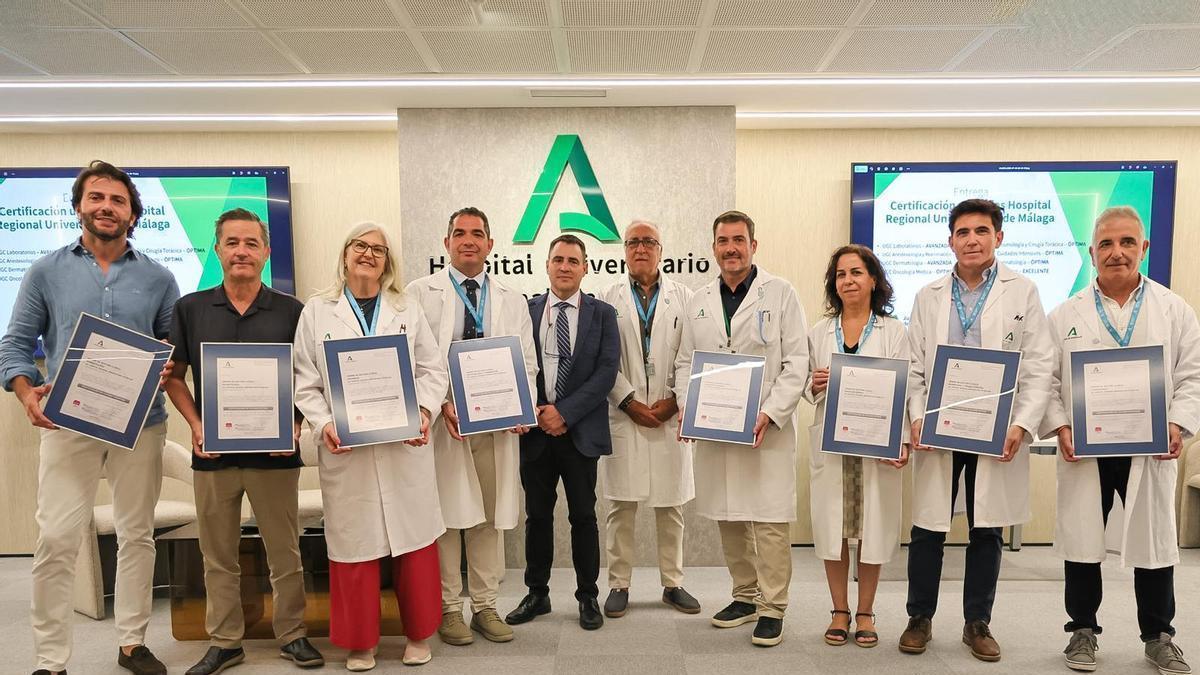 Urgencias, Oncología y UCI: nueve servicios del Hospital Regional de Málaga reciben el aval de calidad de la ACSA