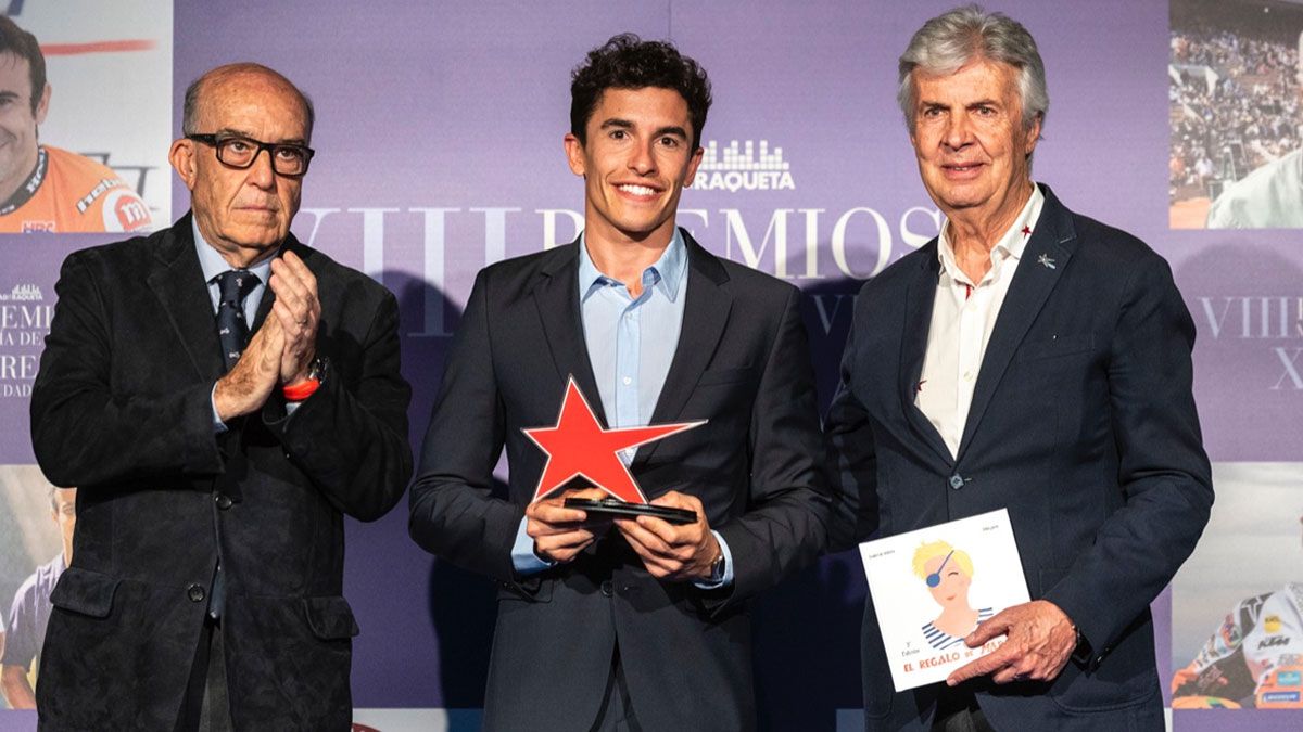 Marc Márquez, en Madrid, tras recibir el premio María de Villota-Ciudad de la raqueta a la Hazaña Deportiva