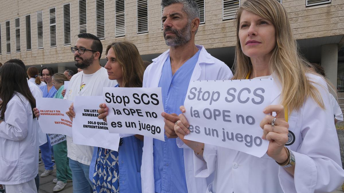 Facultativos realizan una huelga respecto al SCS en una fotografía de archivo.