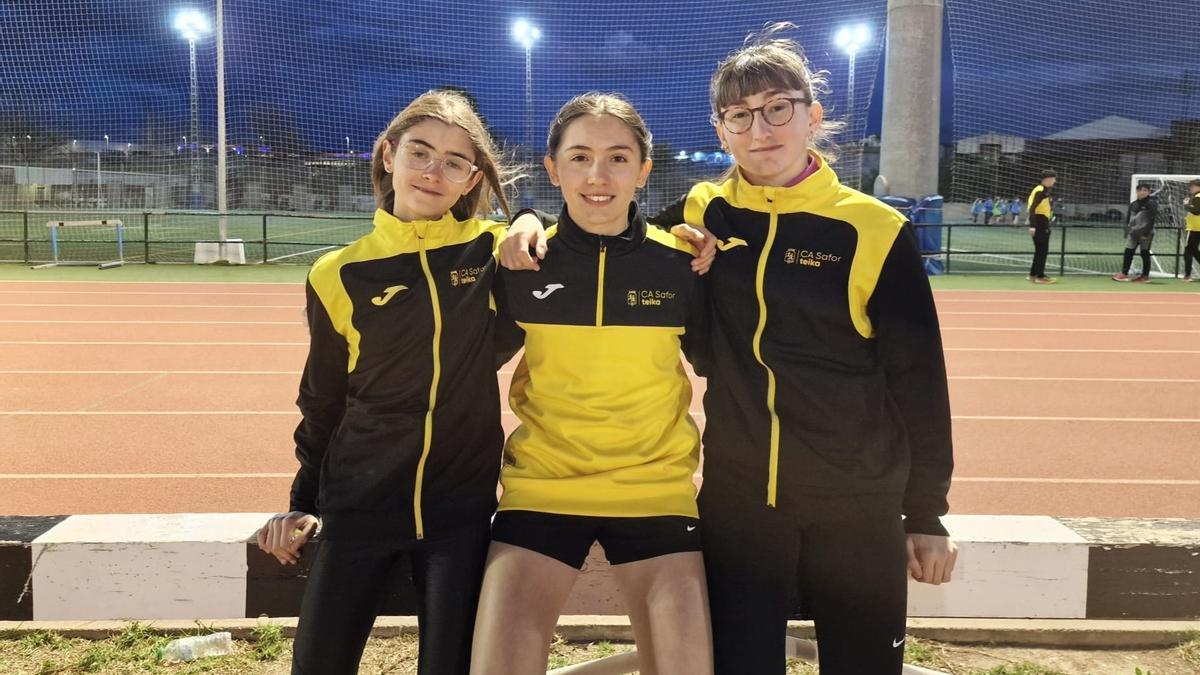 Las tres cadetes que disputaron el Nacional en València