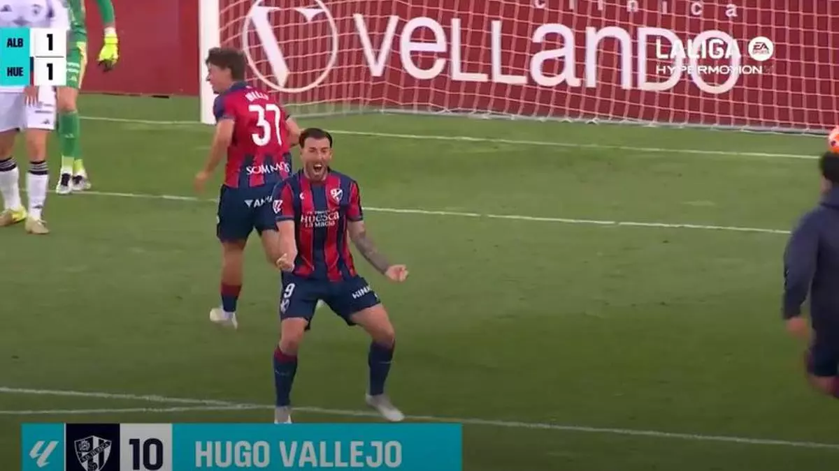 El 1-2 del Huesca en el Albacete 3-2 Huesca de la jornada 39 de LaLiga Hypermotion