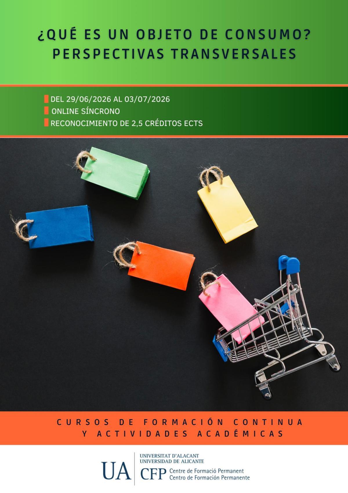 Cartel informativo del curso sobre consumo en la UA