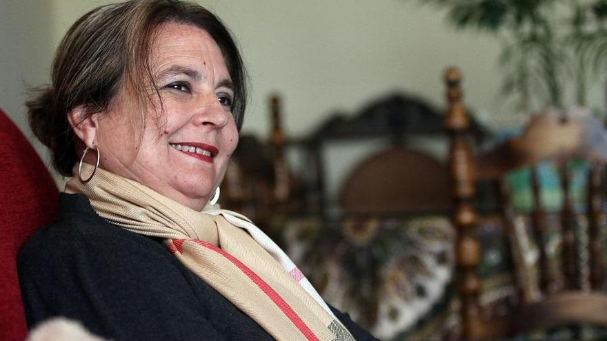 La profesora Elvira Roca, en su casa de Málaga en 2017.