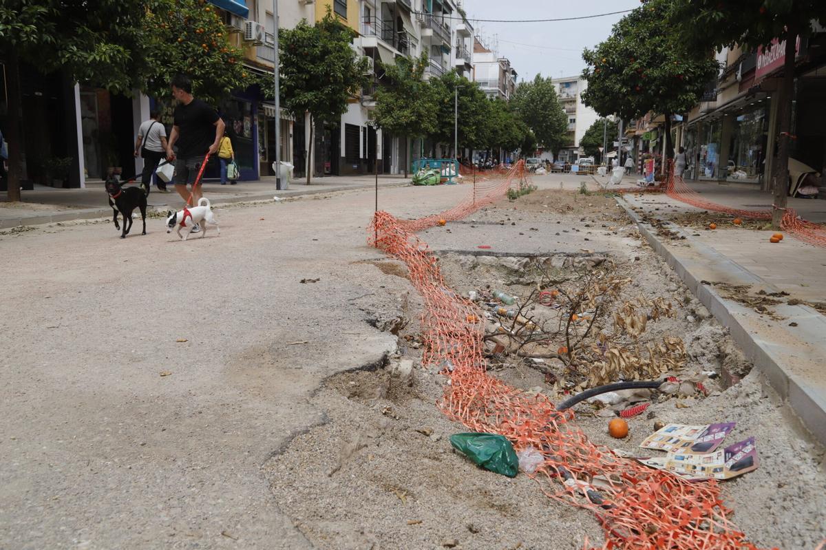 A.J.González Córdoba Obras paralizadas paras en la avenida de la Viñuela