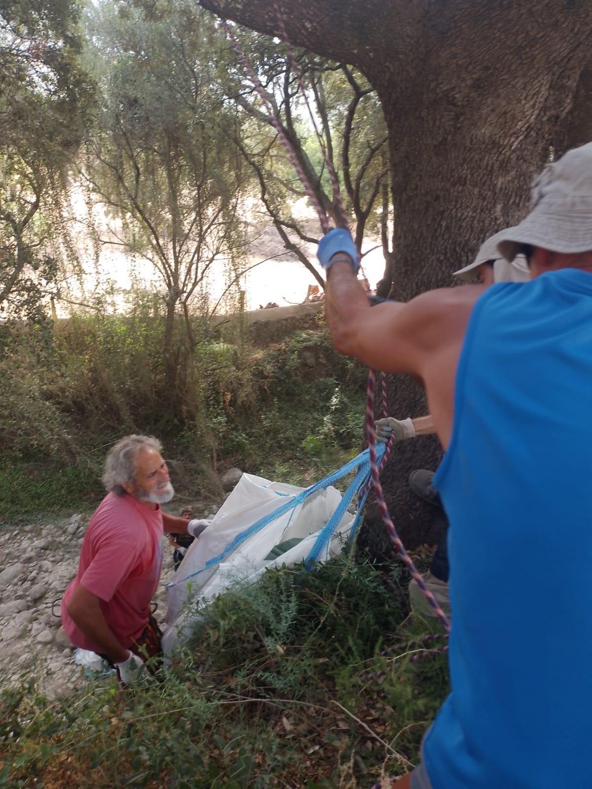 Las imágenes de la jornada de limpieza en el torrente de Almadrà