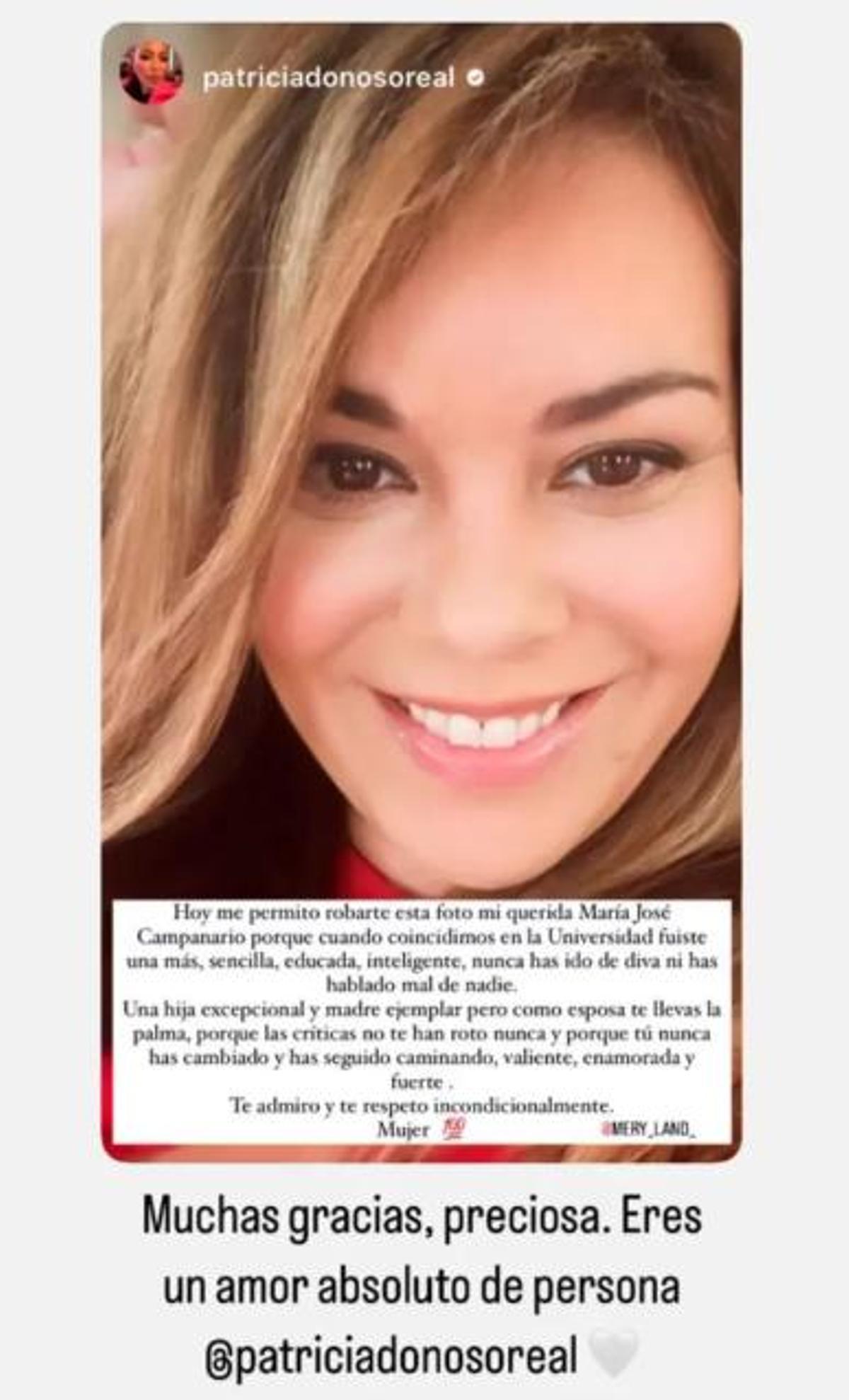 Carta de Patricia Donoso a María José Campanario