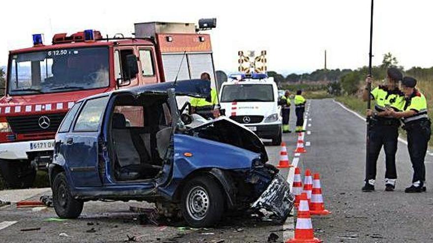 Estat en què va quedar un dels vehicles implicats en l&#039;accident