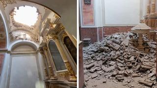 Se derrumba parte de la cúpula de la iglesia de Sollana en Valencia