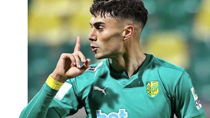 José Naranjo hace un gesto durante un partido con el AEK Larnaca. | | CEDIDA