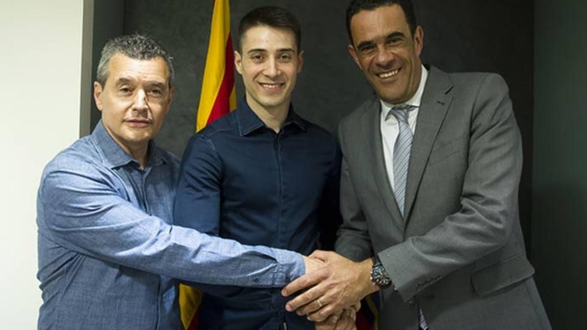 Toni Miró, mánager deportivo, y Josep Ramon Vidal-Abarca, directivo responsable de la sección, junto a Matías Pascual