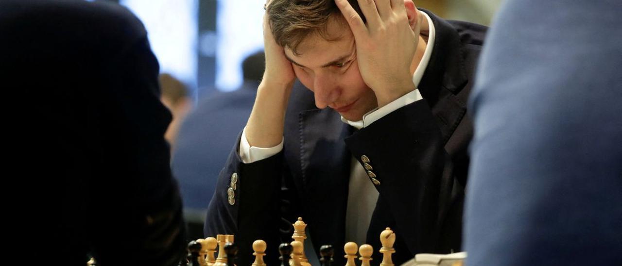El jugador Sergey Karjakin durante un campeonato de ajedrez.