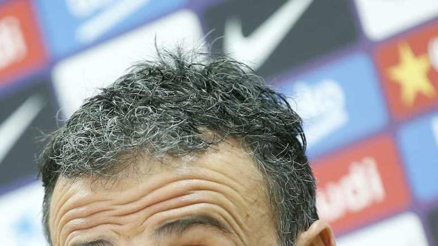 Luis Enrique, en la rueda de prensa de ayer.