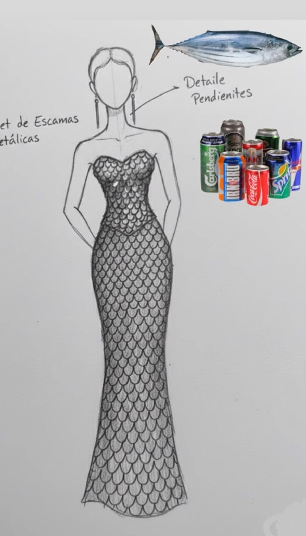 Uno de los figurines con una propuesta de uno de los talentos del proyecto.