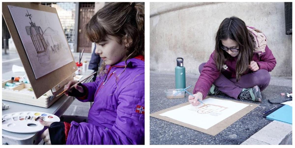 L'Ares i l'Ainet van ser dues de les més joves artistes que van participar en el concurs de pintura ràpida