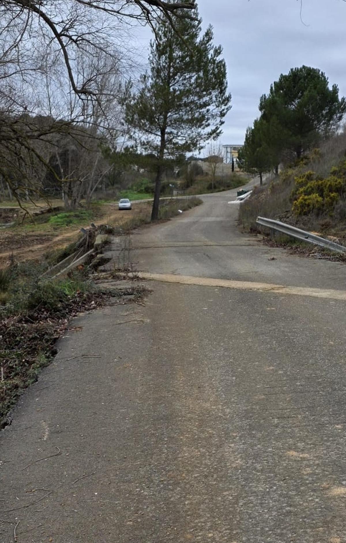 Estado de la carretera en el término municipal de Siete Aguas.