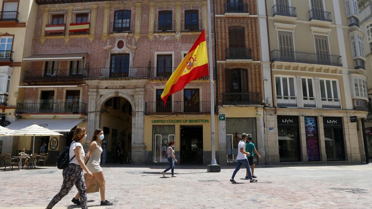 Plaza de la Constitución en pleno estado de alarma.