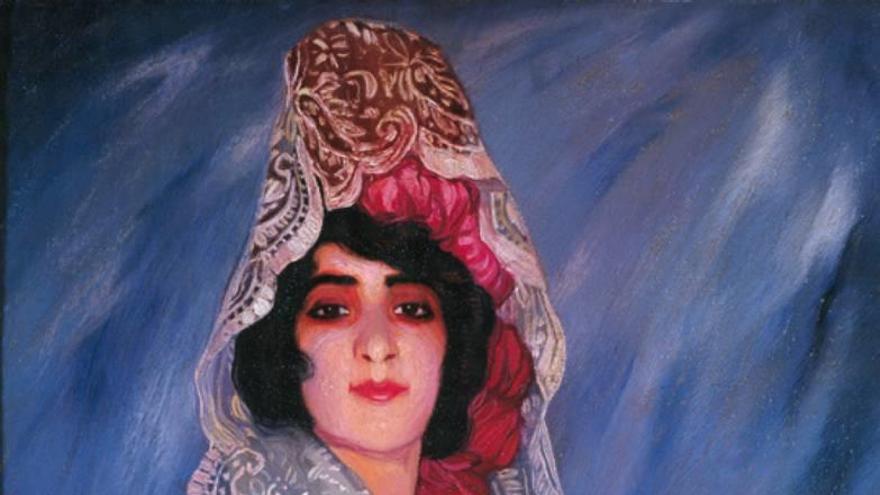 &#039;Mi prima Cándida con mantillo blanco y abanico&#039; (1913), de Ignacio Zuloaga.